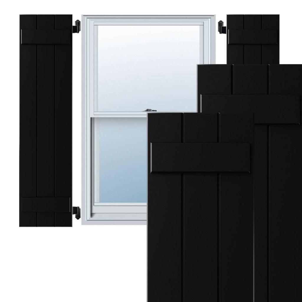 Black Composite Board-n-Batten Shutters (Per Pair) L20856