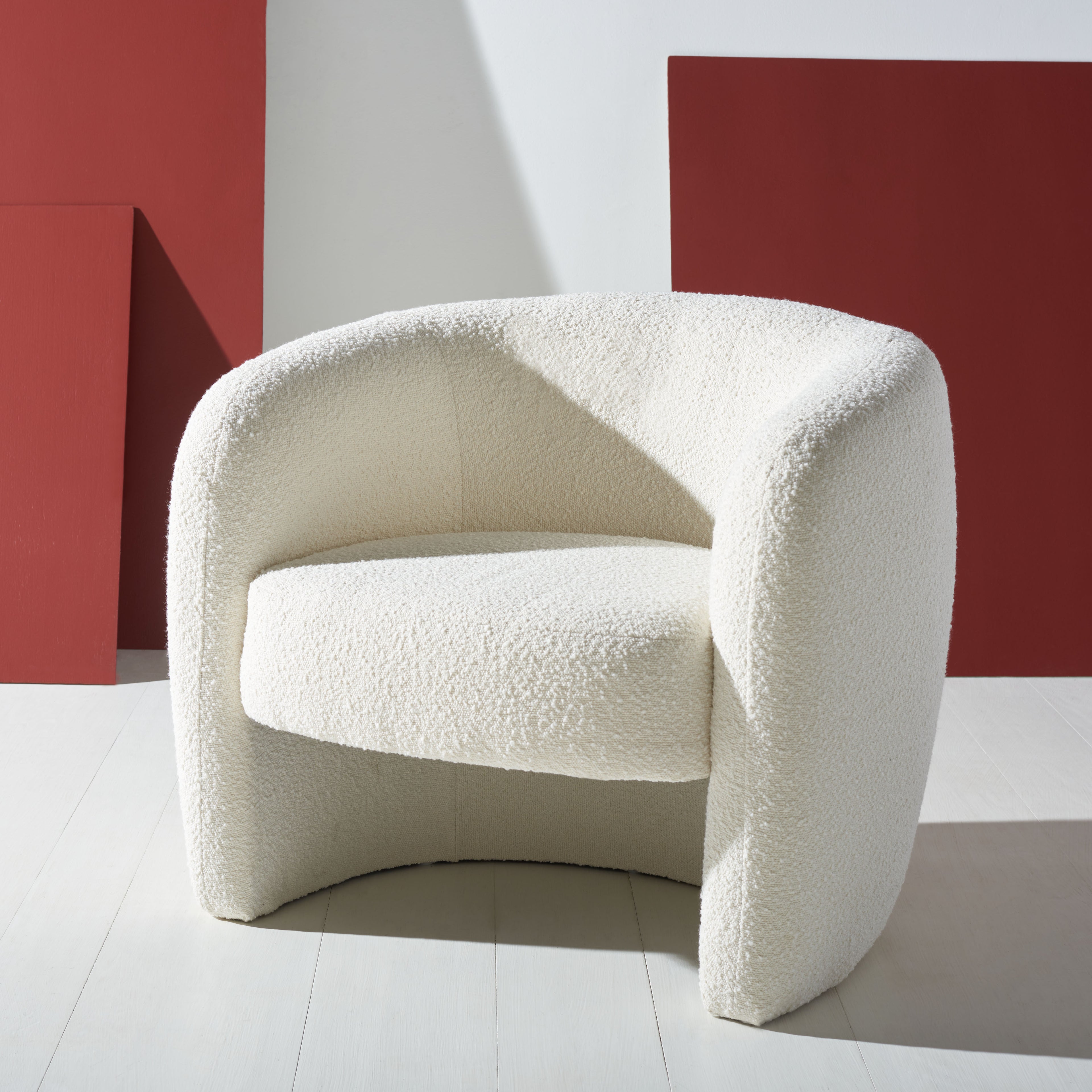 Ivory Boucle Accent Chair I531