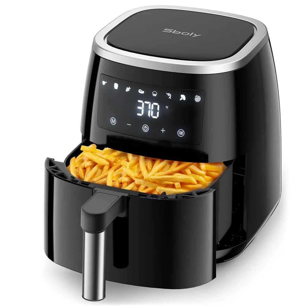 8-in-1 6 Qt Air Fryer with Touch-Screen Panel and Non-Stick Frying Basket O724704