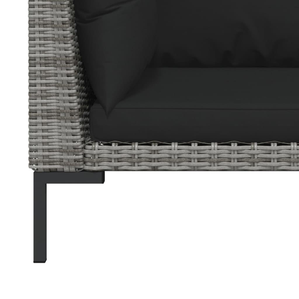 Half Round Poly Rattan Patio Sofas with Cushions X59772