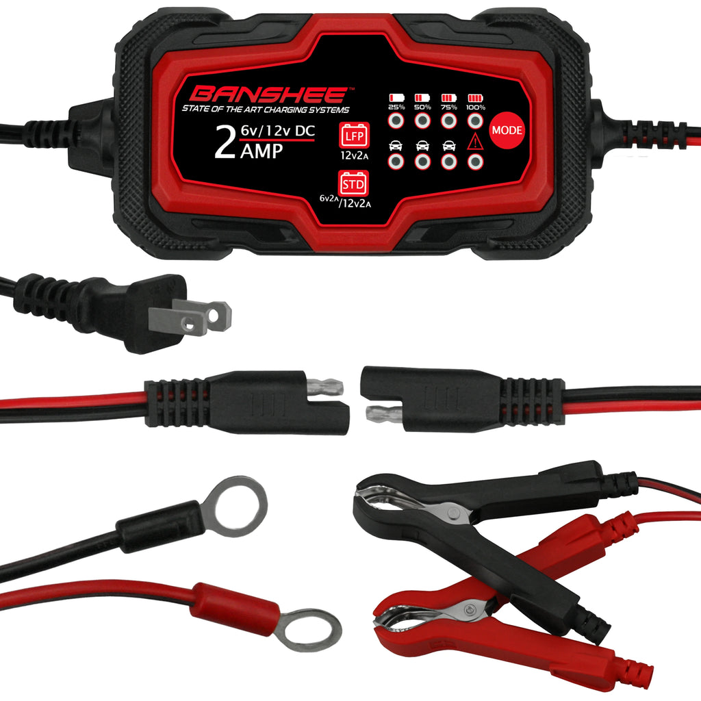 6-12V 2A Automatic Trickle Battery Charger, Pack of 3 V63816