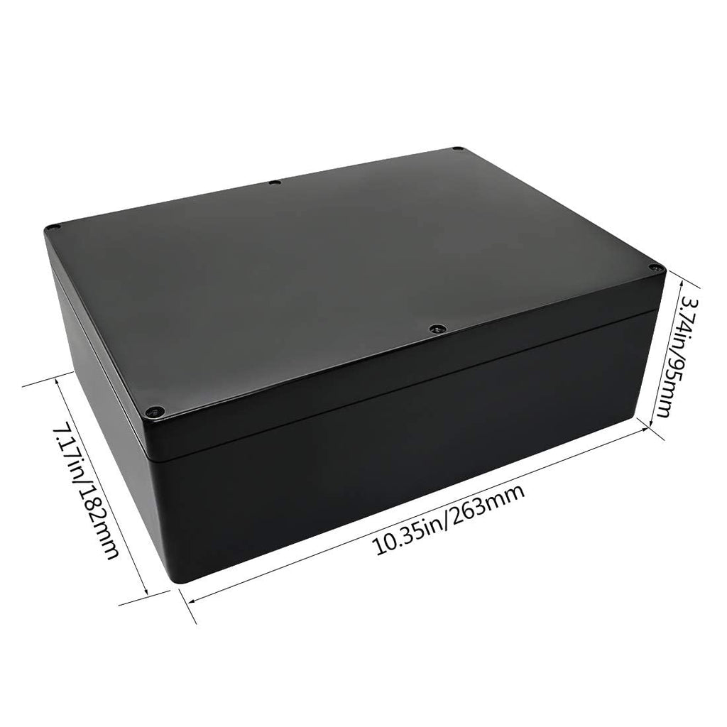 ABS Plastic Electrical Project Case Power Junction Box Black 10.4 x 7.2 x 3.7 Pack of 1 X981