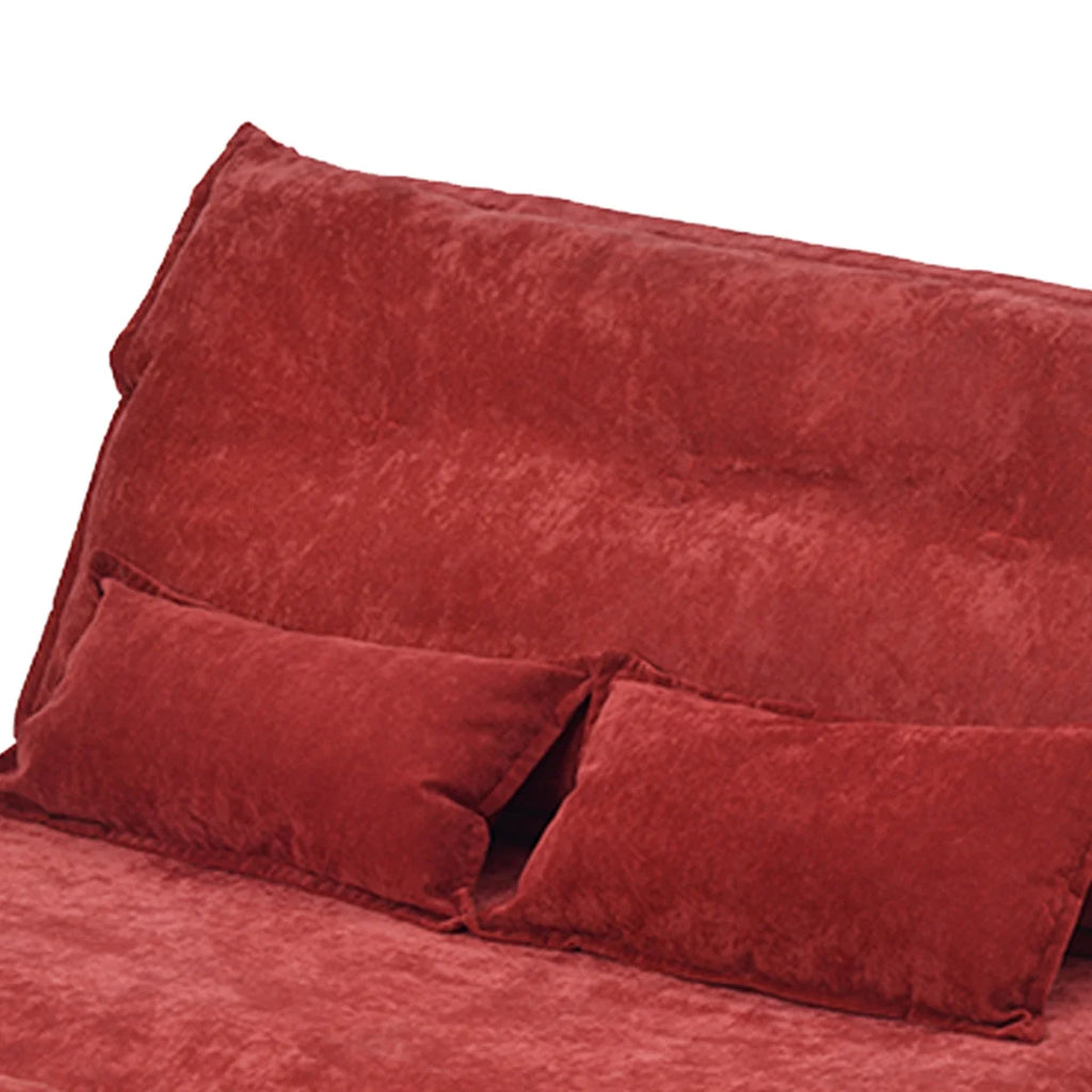 Red Sofa Bed with 5 Way Adjustable Back and Pillows Y814