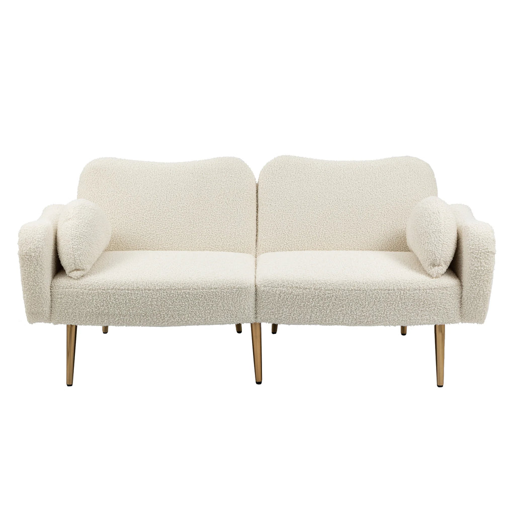 Velvet Love Seats Sofa with 2 Bolster Pillows I6829