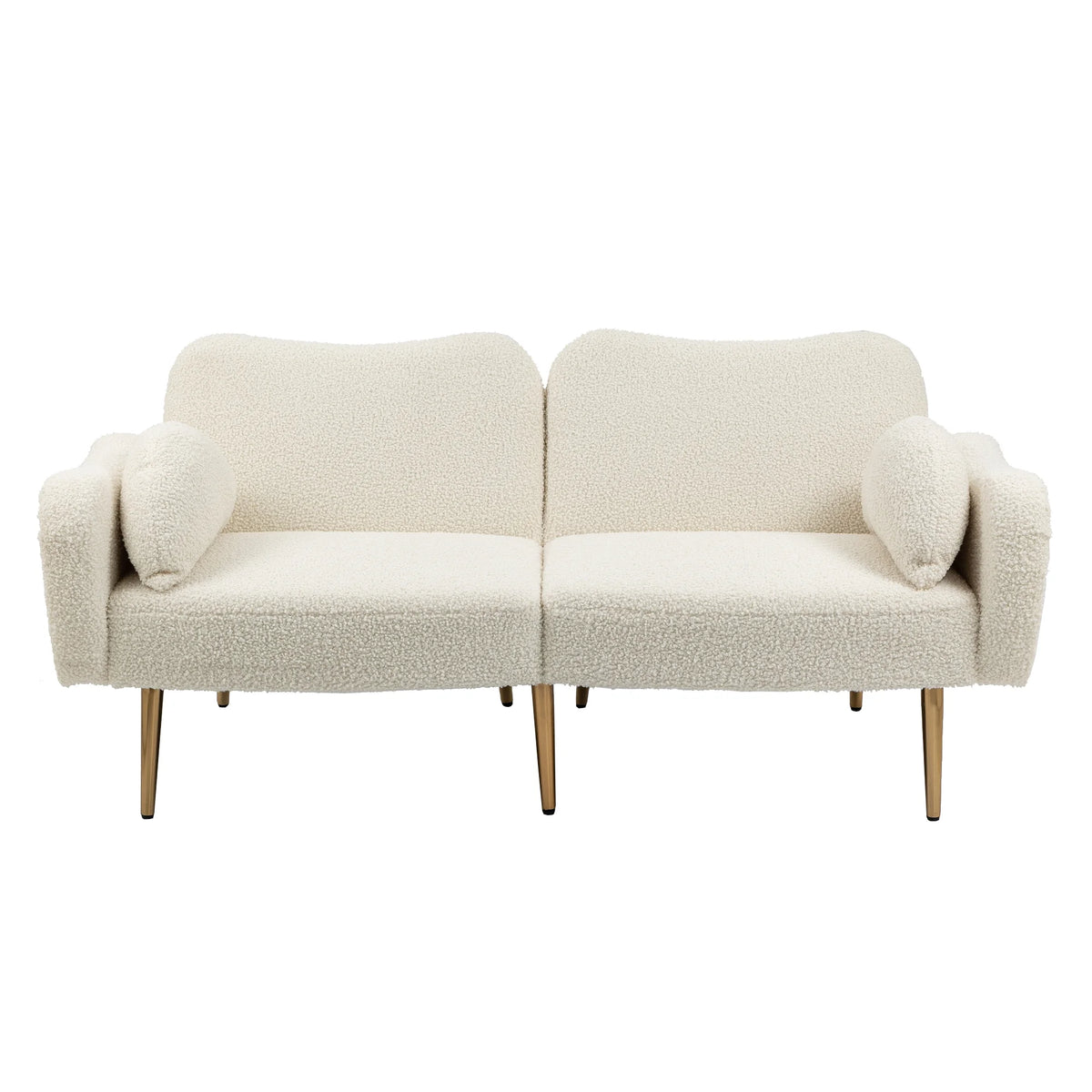 Velvet Love Seats Sofa with 2 Bolster Pillows I6829