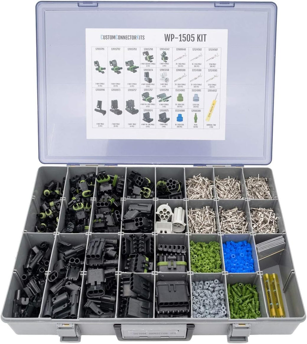 1500 Piece Sealed Weatherproof Automotive Electrical Connectors Kit Q62007