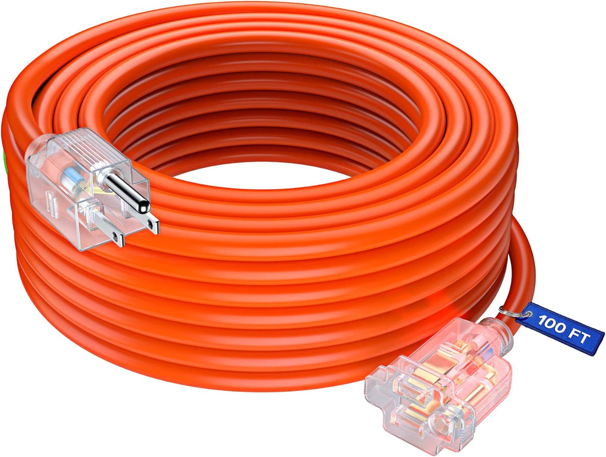 100 Feet Orange 14 Gauge Heavy Duty Outdoor Extension Cord F95260