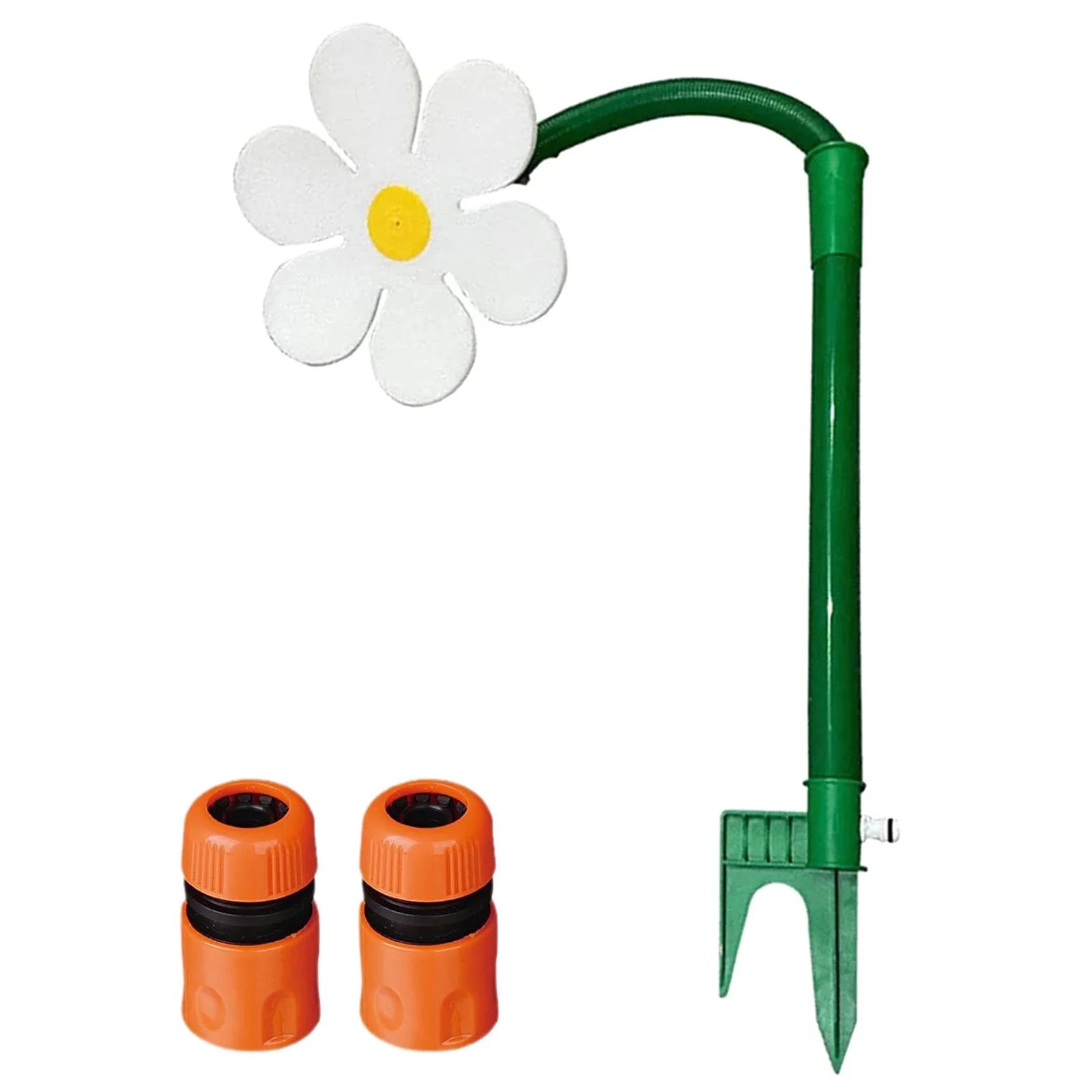 Flower Shaped Dancing Sprinklers Lawn Watering with 2pcs Adapter (White) J1017