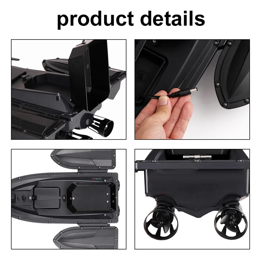 500m Remote Control Fishing Bait Boat with LED Light J60303