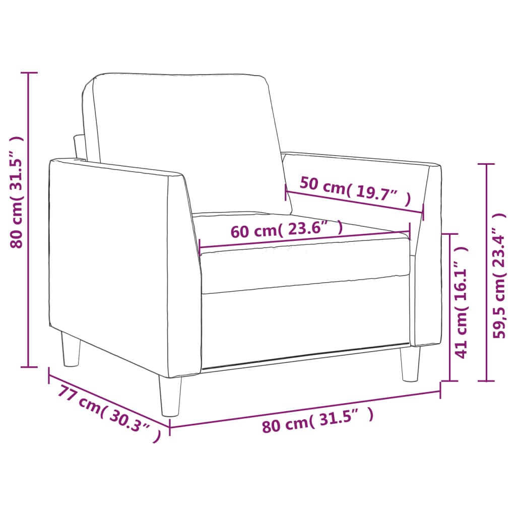 Black Faux Leather Sofa Chair V556