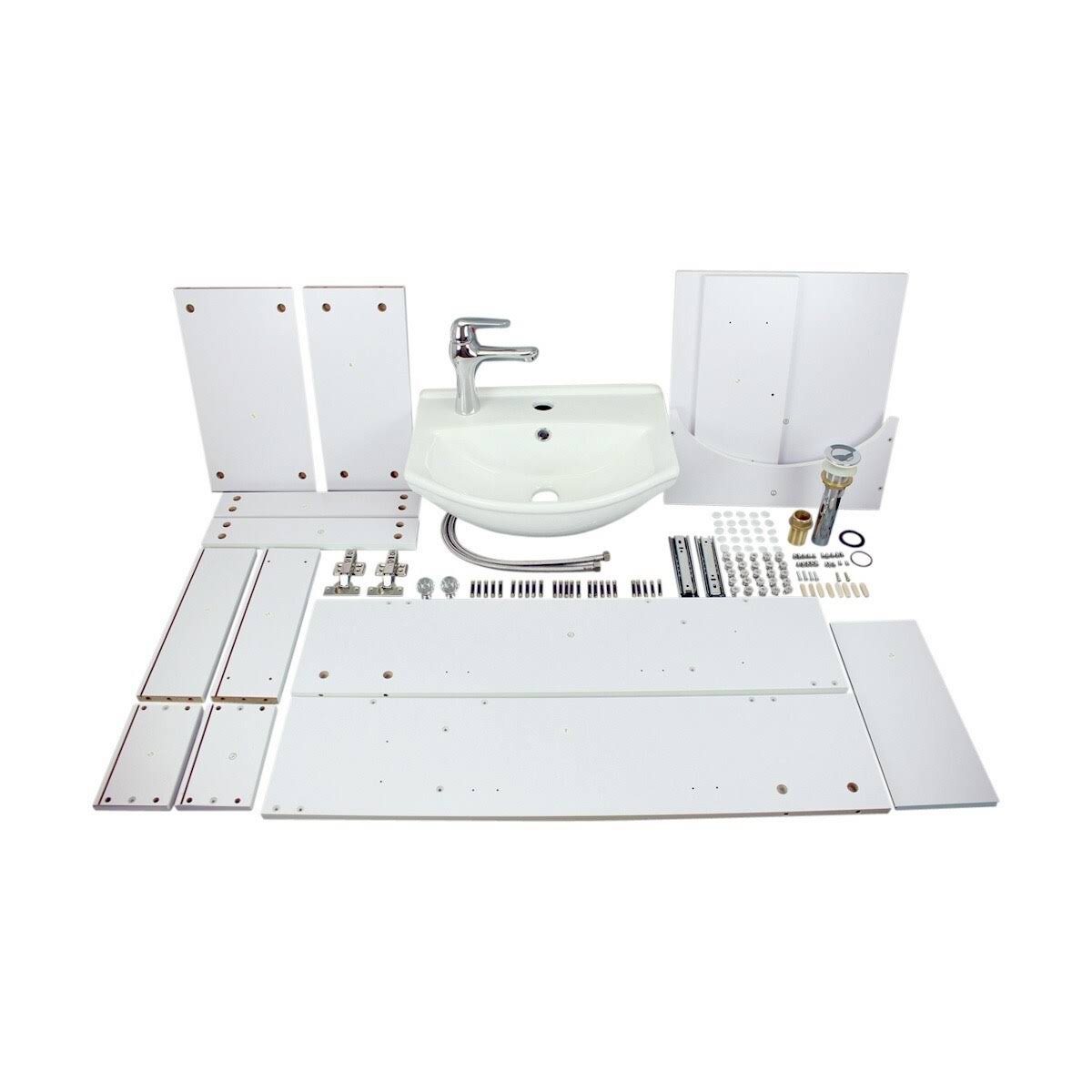 White Vanity Cabinet Bathroom Sink Y41729