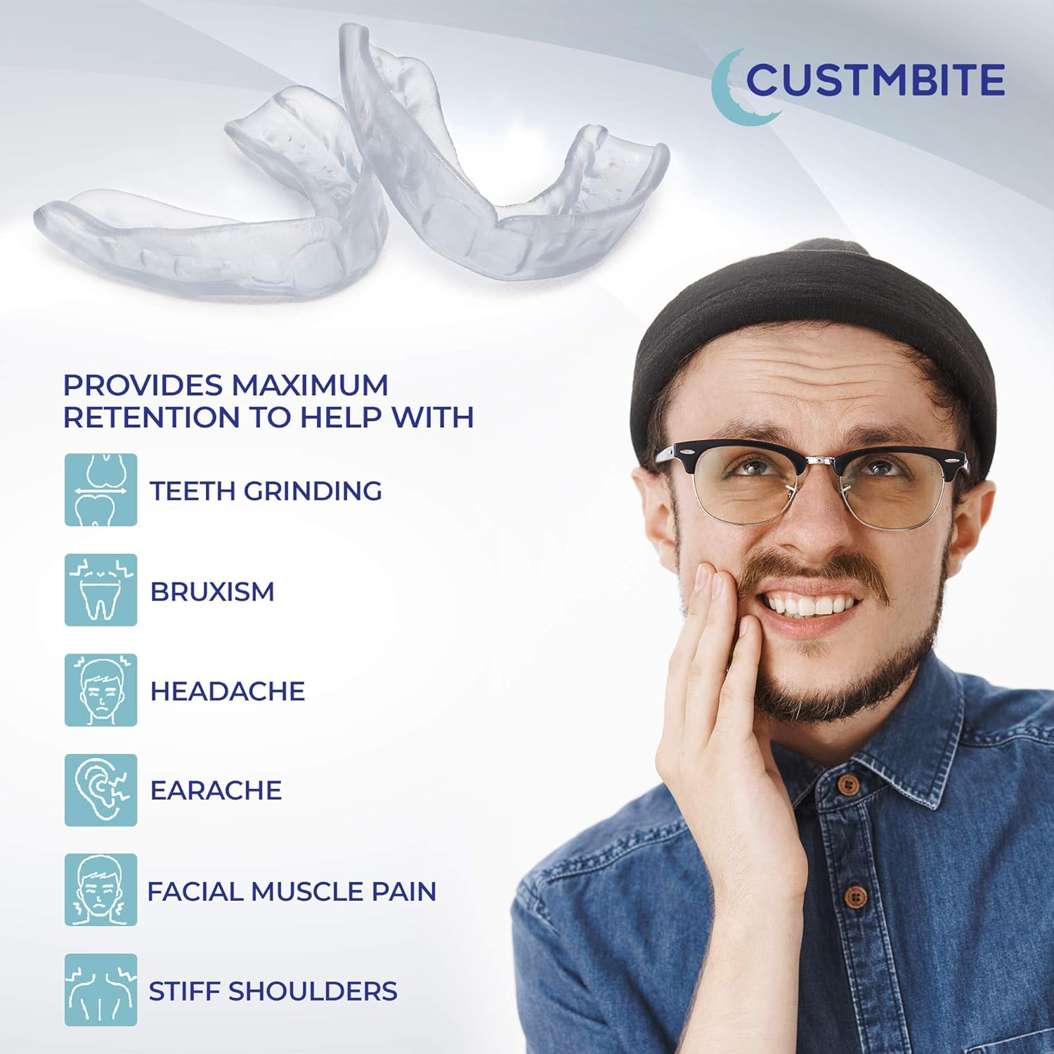 Clear Nightguard for Teeth Grinding, 2 Pack J55079
