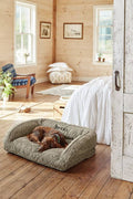 Charcoal Chevron Medium Bolster Dog Bed S301