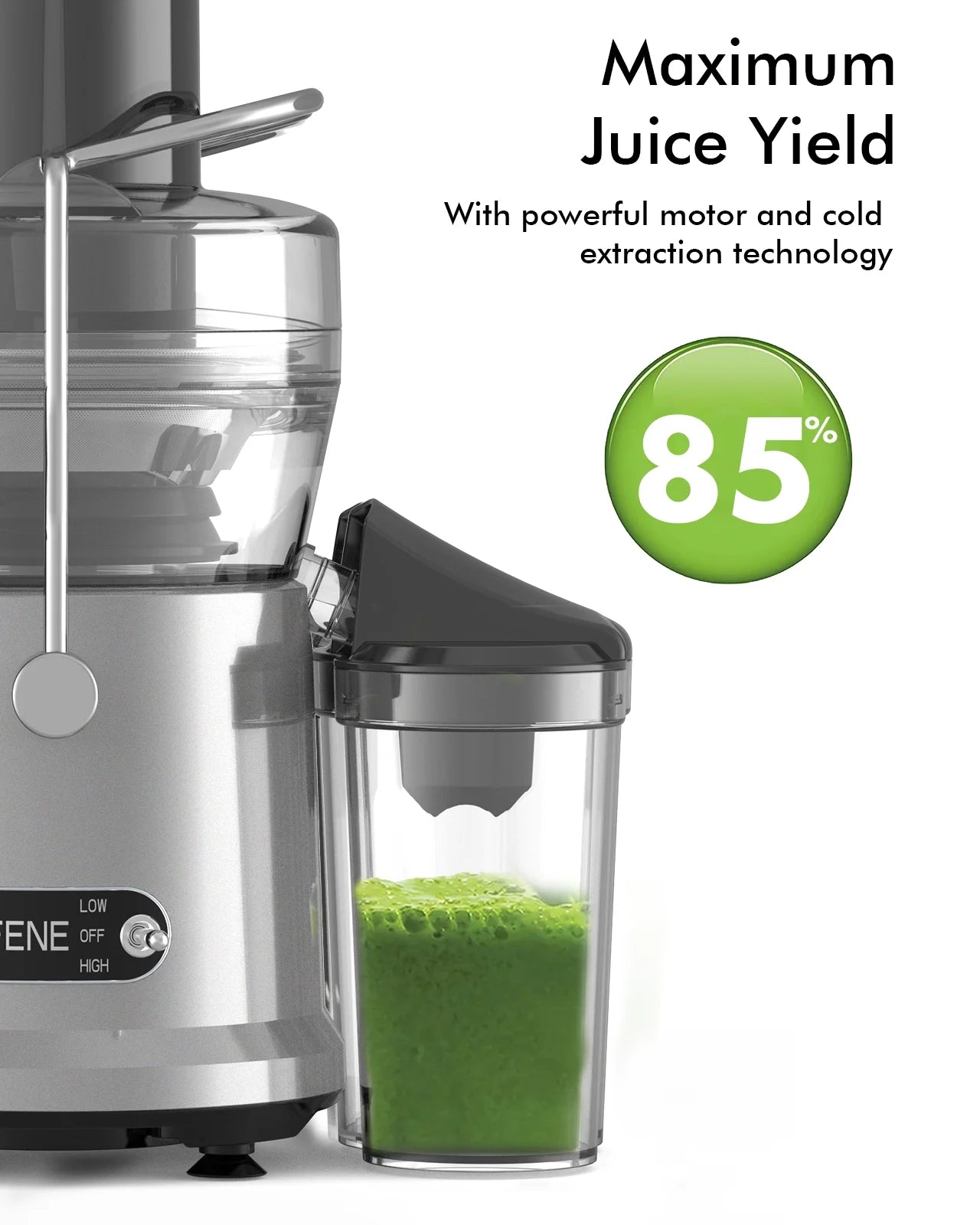 Centrifugal Juicer Machine, 1000W, Large 3.2'' Chute M585