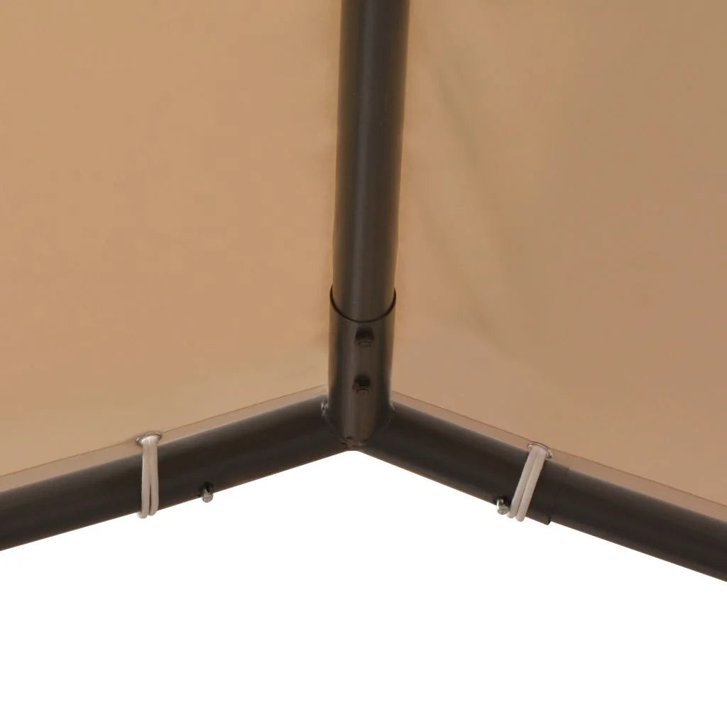 Beige Steel Gazebo Pavilion Tent Canopy N91052