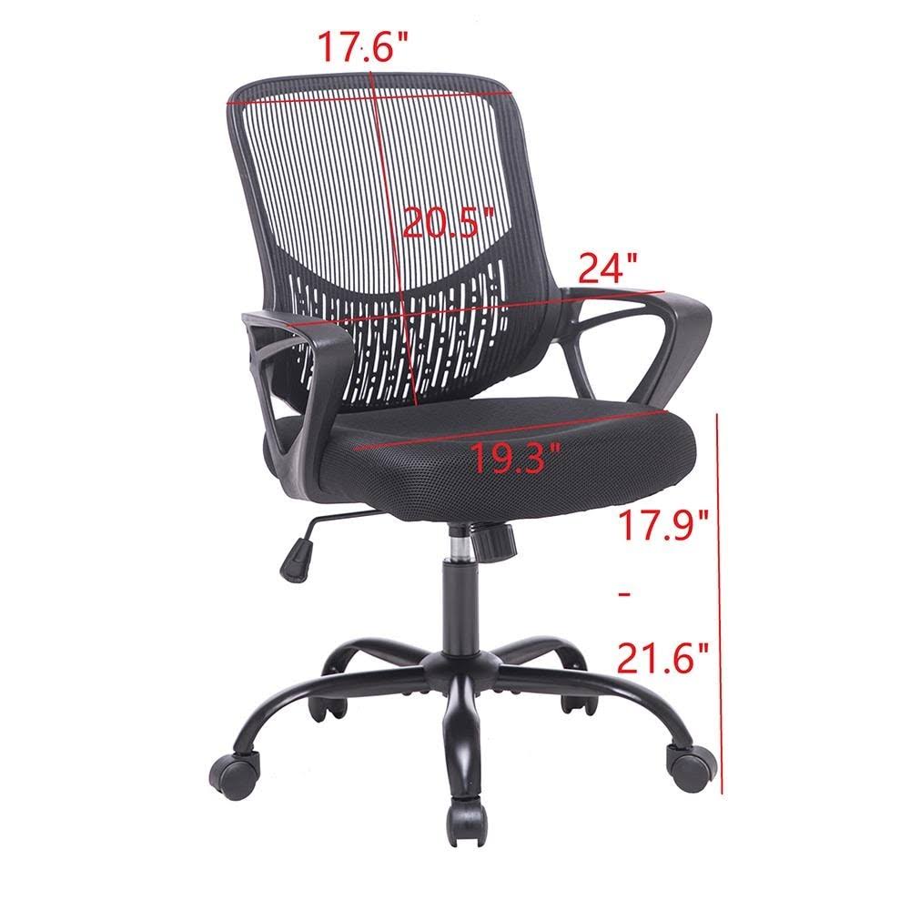 Black Swivel Mesh Chair with Armrest O349918