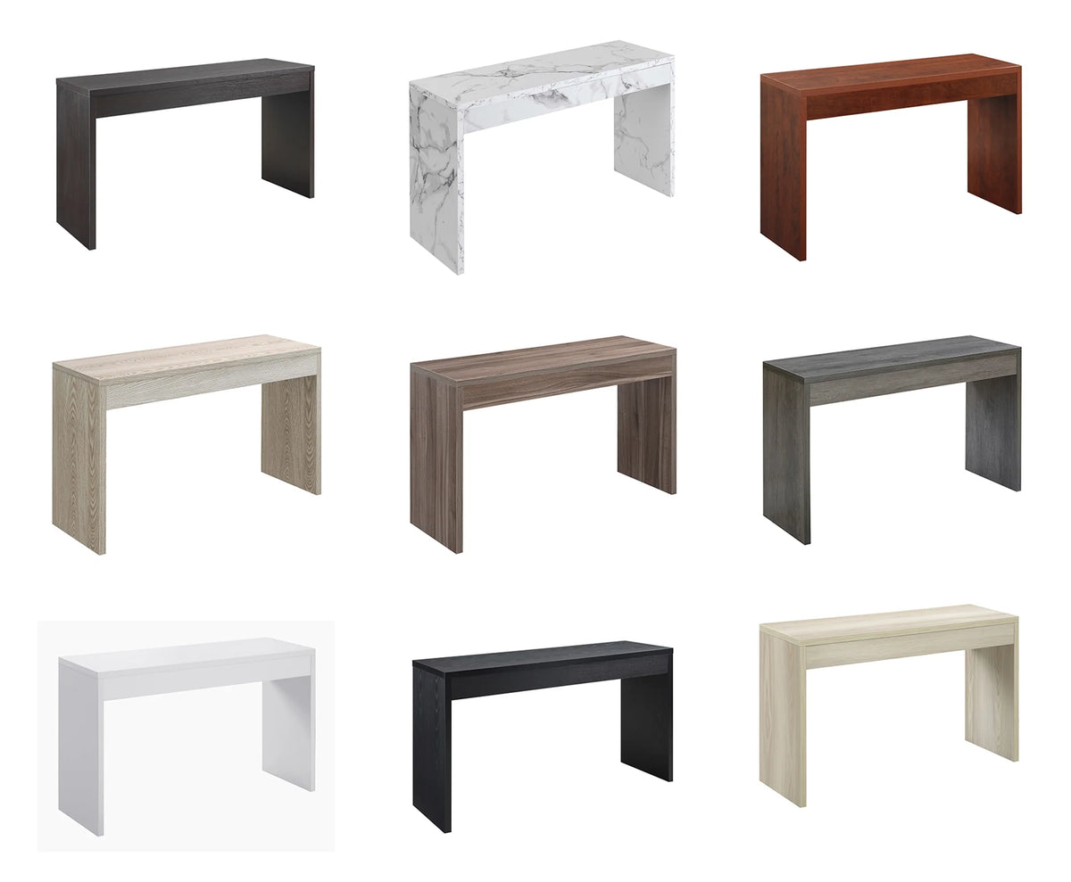 White Faux Marble Console Table/Desk D5900