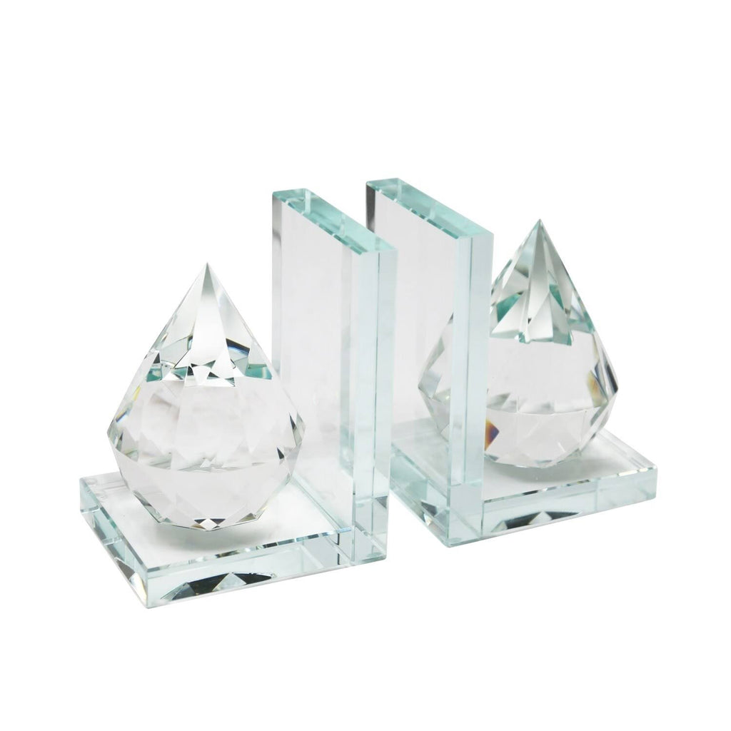 Crystal Teardrop Bookends Set of 2 X99540