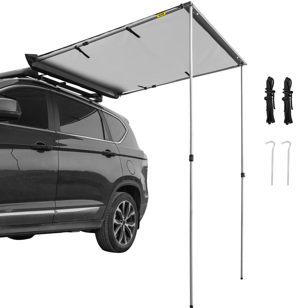 Retractable Waterproof Car Awning Tent Grey 6'x6' U266