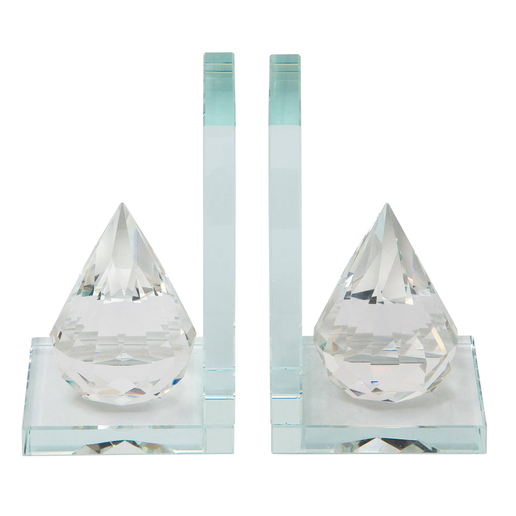 Crystal Teardrop Bookends Set of 2 X99540