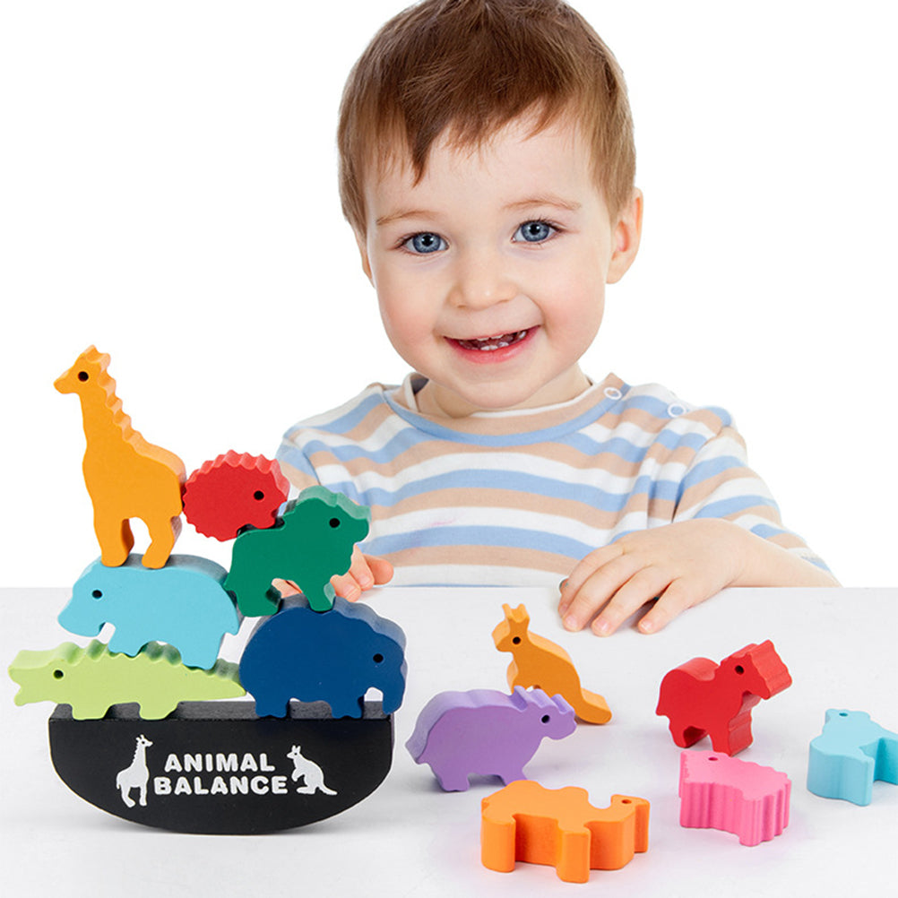 Animal Pattern Wooden Building Blocks Toy F7115