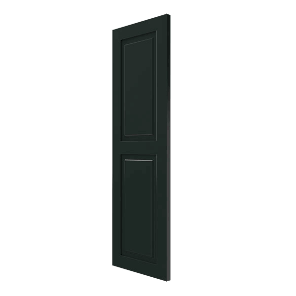 15x22W x 49x22H Exterior Composite Raised Panel Shutters, Black Forest Green E6633