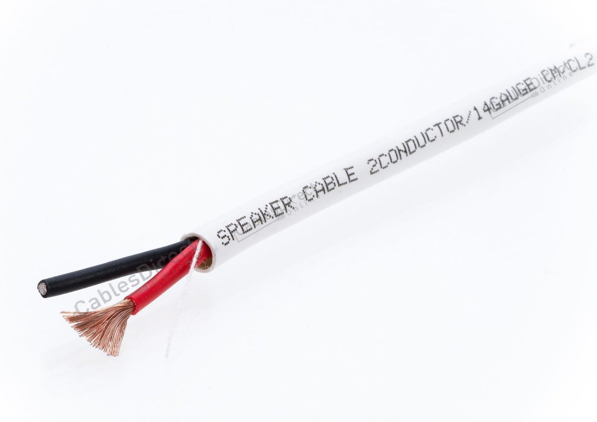 500ft White 14AWG 2 Conductor Speaker Cable D450