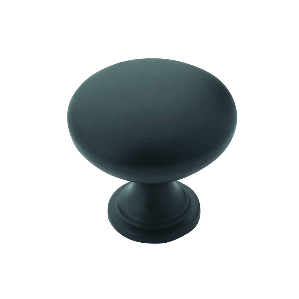 Flat Black Cabinet Hardware Knob 1-3/16 inch Diameter S9529