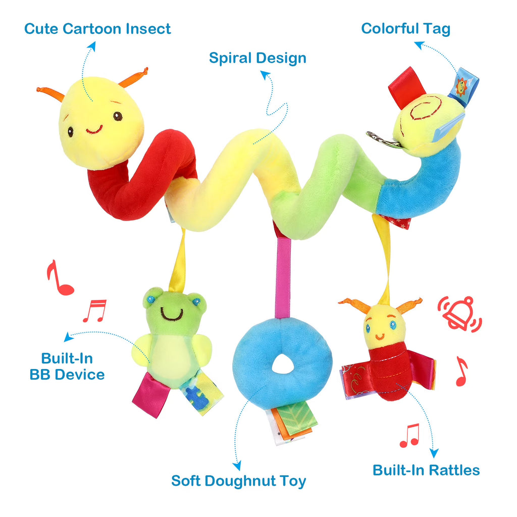 Baby Crib Cot Pram Hanging Rattles Spiral Stroller Car Seat Toy R6749