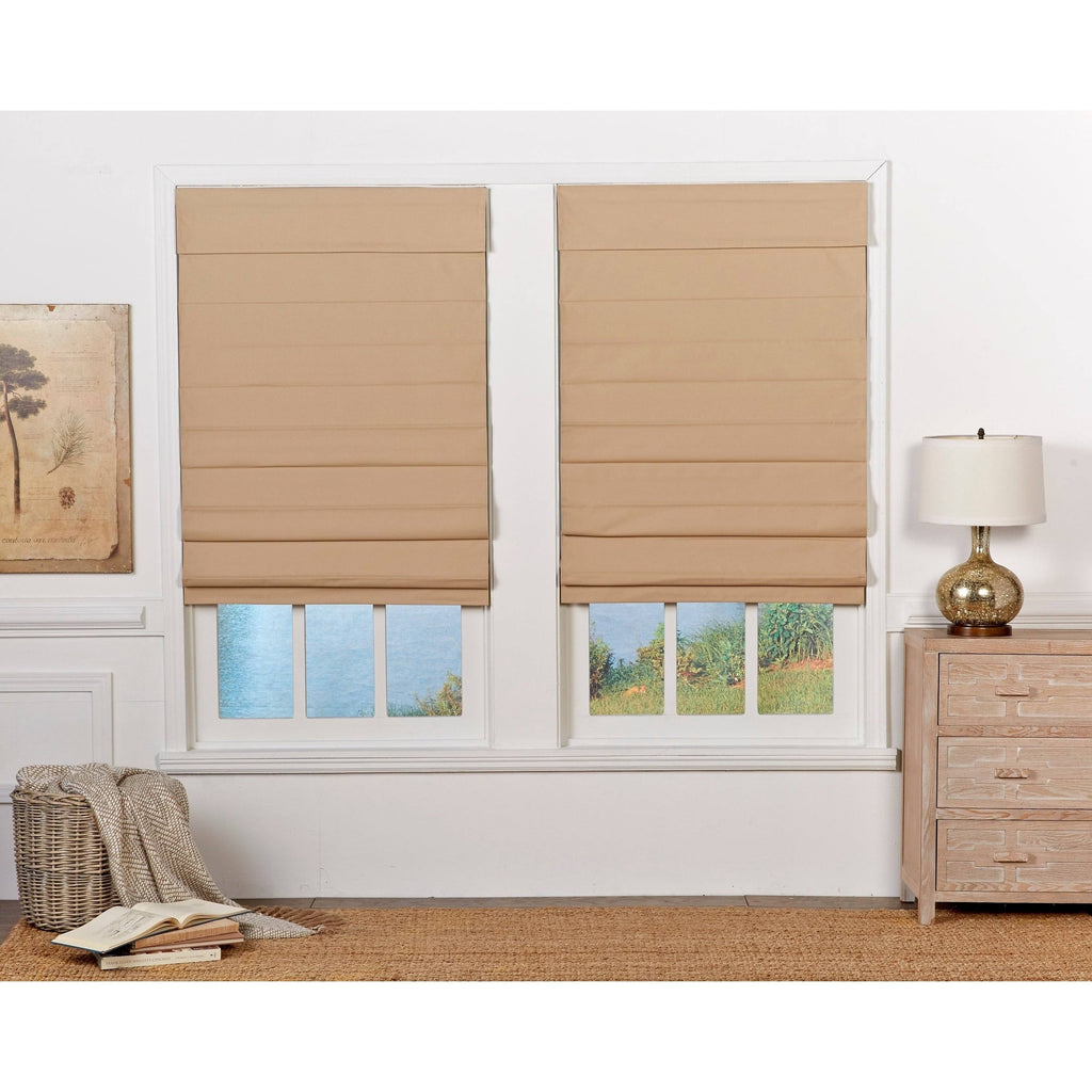 Khaki Insulating Cordless Roman Shade 57 x 72 Z945