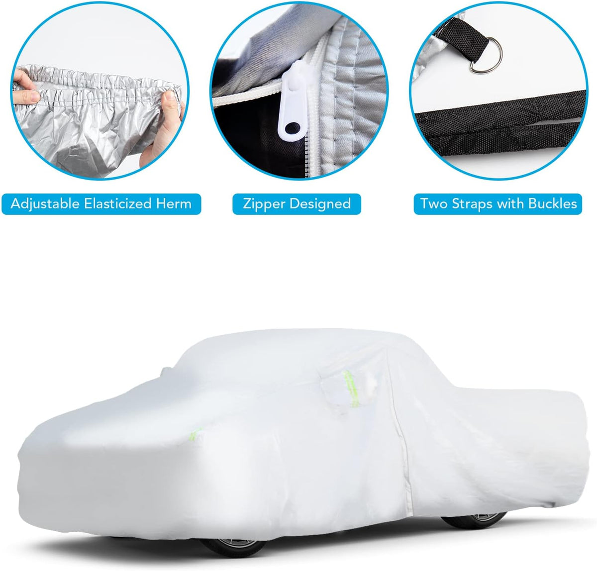 6 Layers Waterproof Full Exterior Car Cover with Zipper V4010