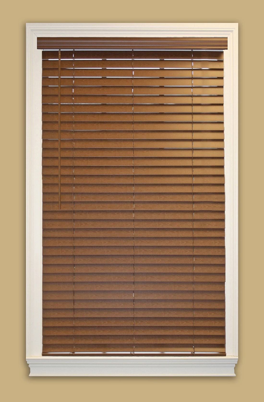 Faux Wood Room Darkening Horizontal Blinds 34.5-in x 64-in T46958