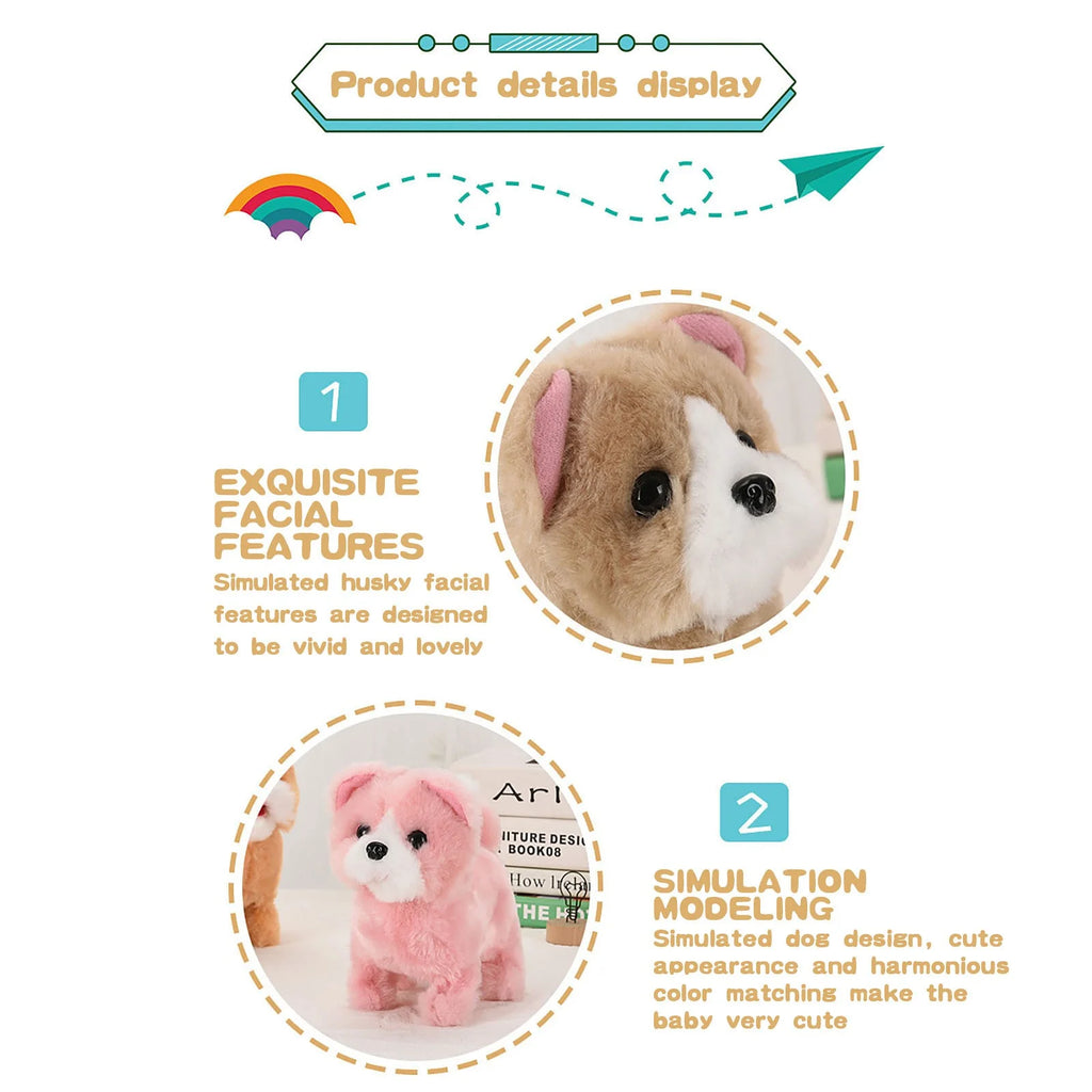 Pink Simulation Plush Dog Toy P445077