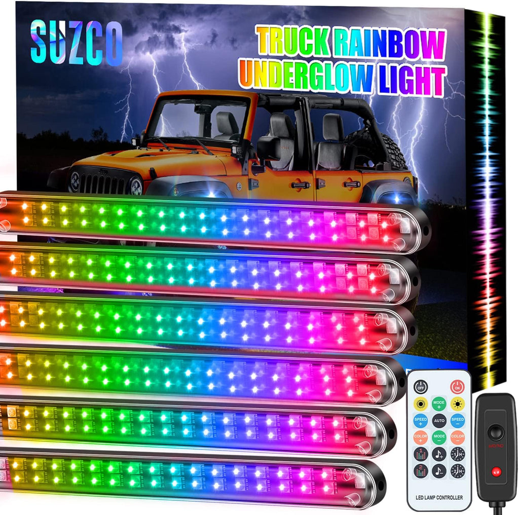 6PCS 216-LEDs Double-Row Neon Underbody LED Strips Kit with APP IP68 12V N257