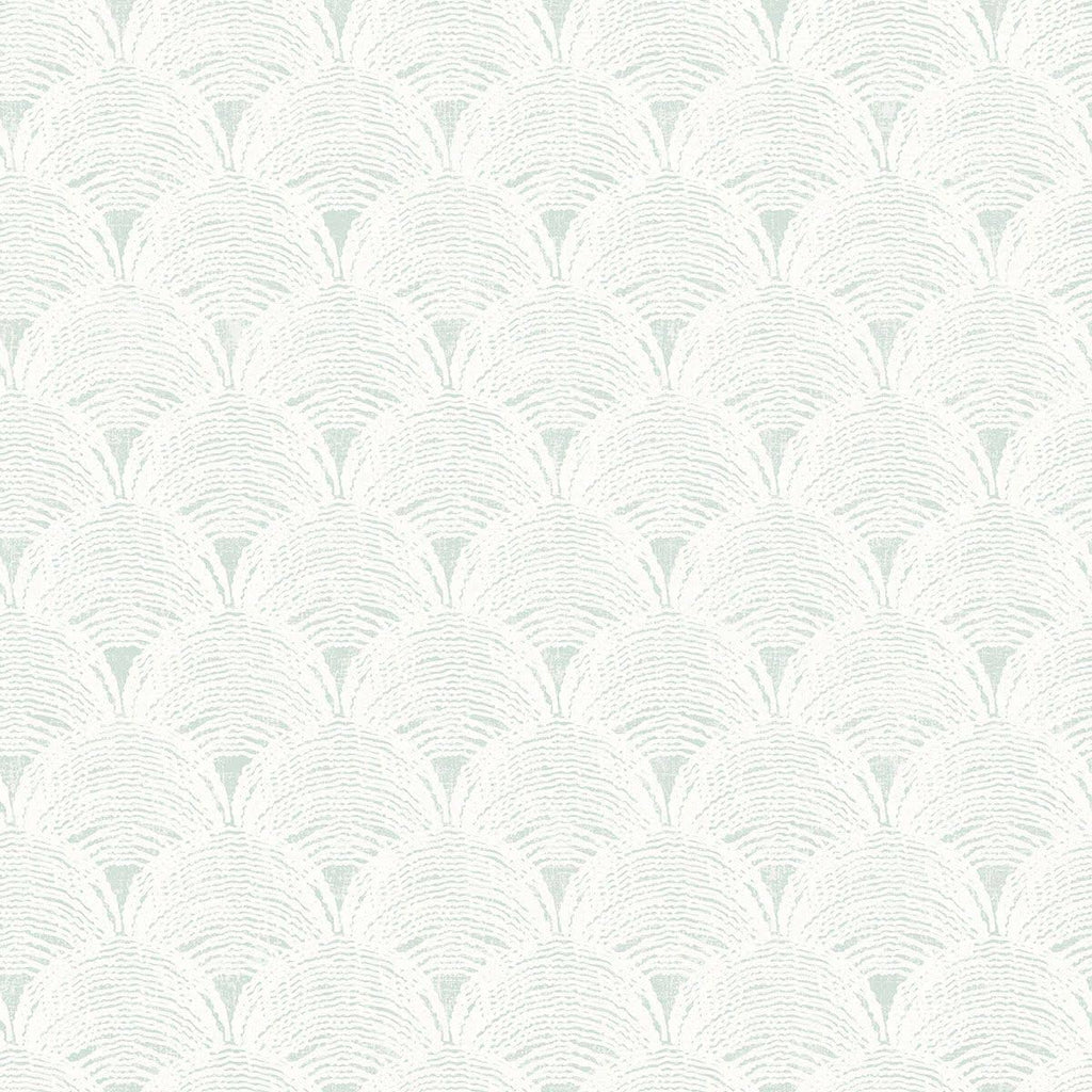 Teal Scalloped Wallpaper B91479
