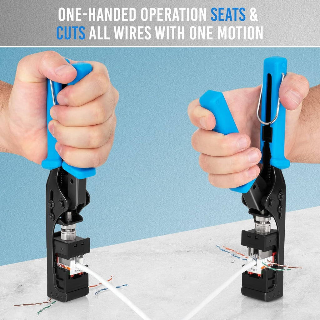 Speed Termination Tool Kit with 10 Blue & 10 White Cat6 Keystone Jacks H385655