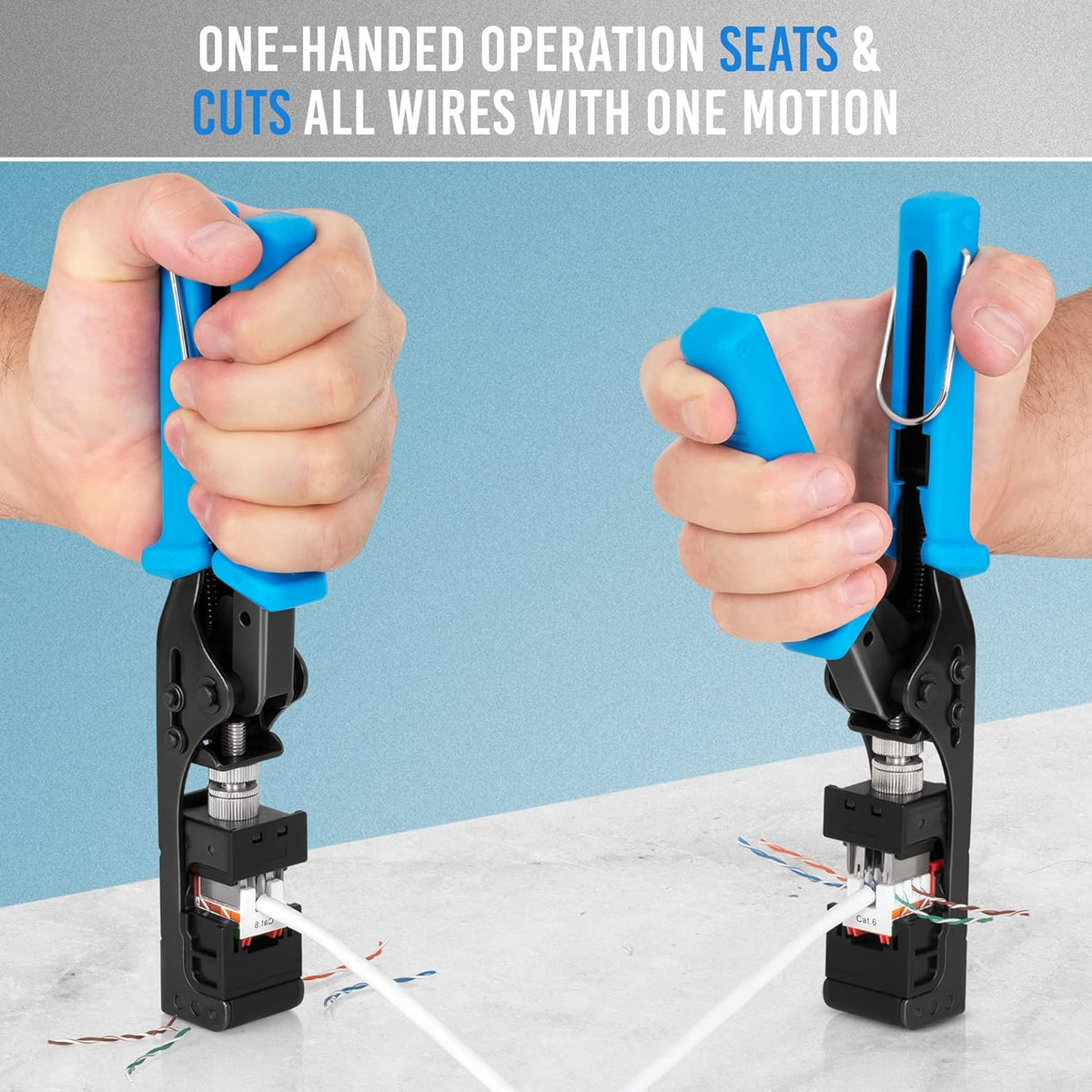 Speed Termination Tool Kit with 10 Blue & 10 White Cat6 Keystone Jacks H385655