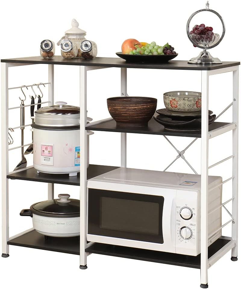 White Oak Kitchen Baker's Rack Storage Cart Workstation Shelf D6762