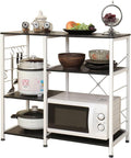 White Oak Kitchen Baker's Rack Storage Cart Workstation Shelf D6762