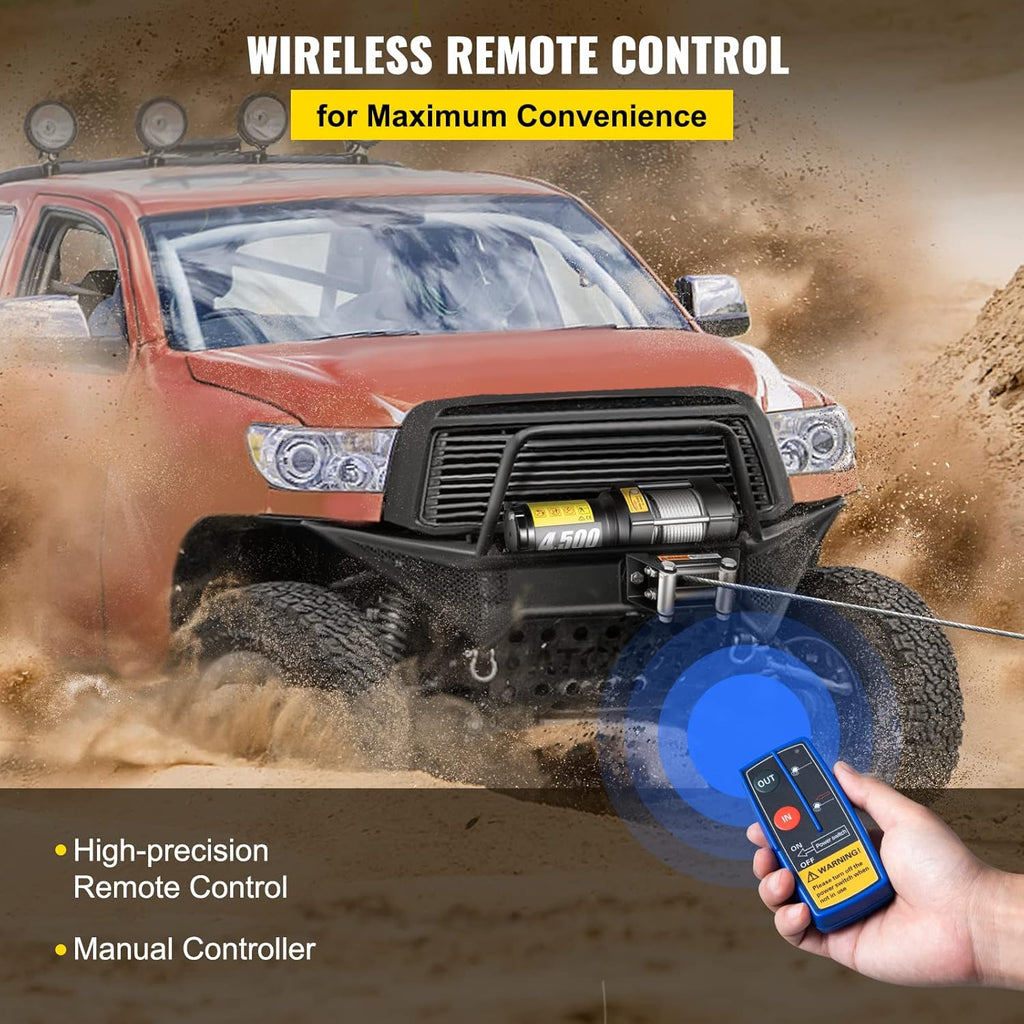 4500lb 12V Electric Winch with Wireless Remote Control Y118