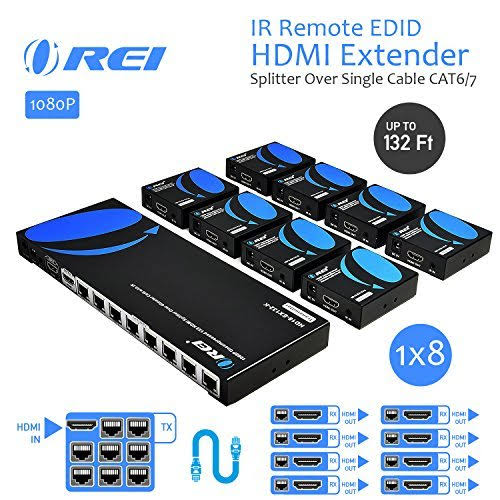 1x8 HDMI Extender Splitter Over Single Cable CAT6/7 1080p with IR Remote G383