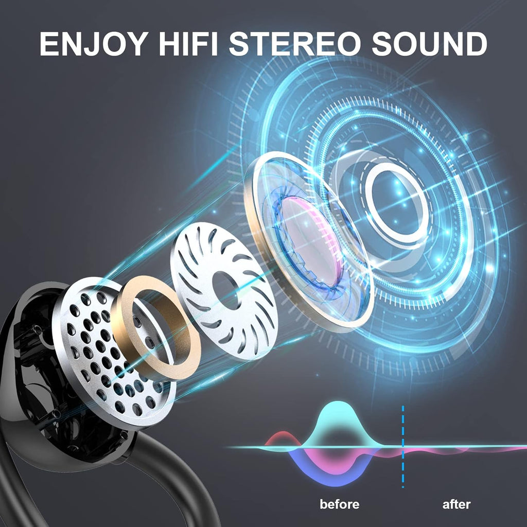 Wireless Bluetooth 5.1 Earbuds with Earhooks, IP7 Waterproof, 48H Playtime A270741