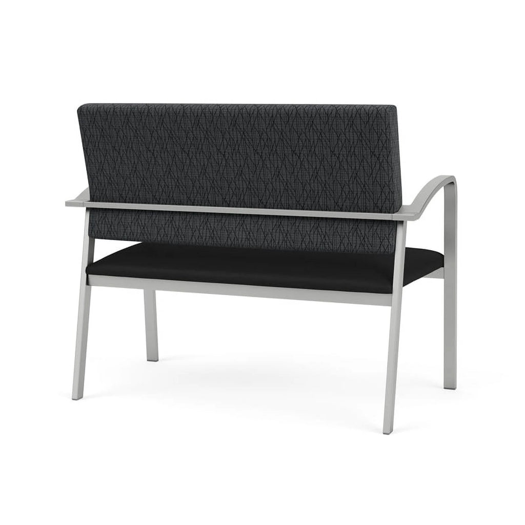 Silver/Black Polyurethane Reception Loveseat F407527