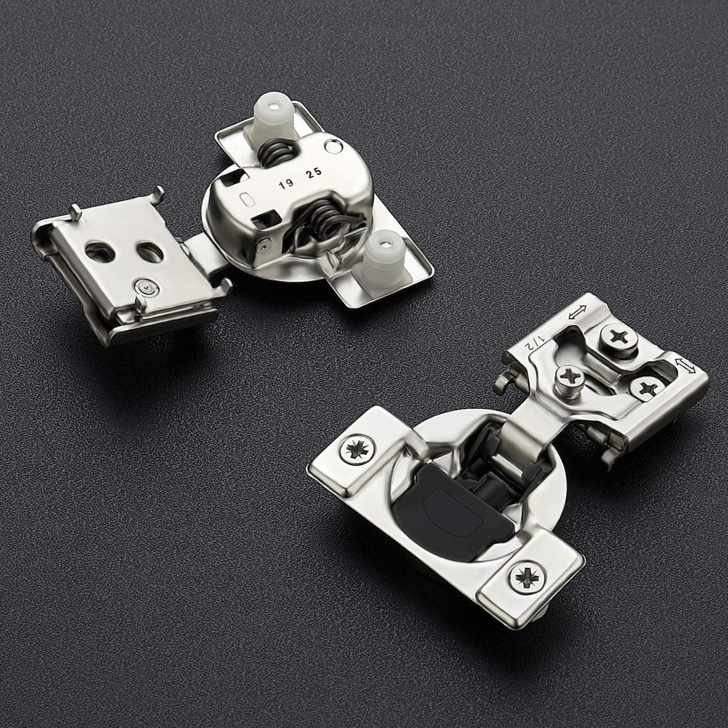 62 Pack 31 Pairs 1/2 inch Overlay Soft Close Satin Nickel Stainless Steel Concealed Hinges C519