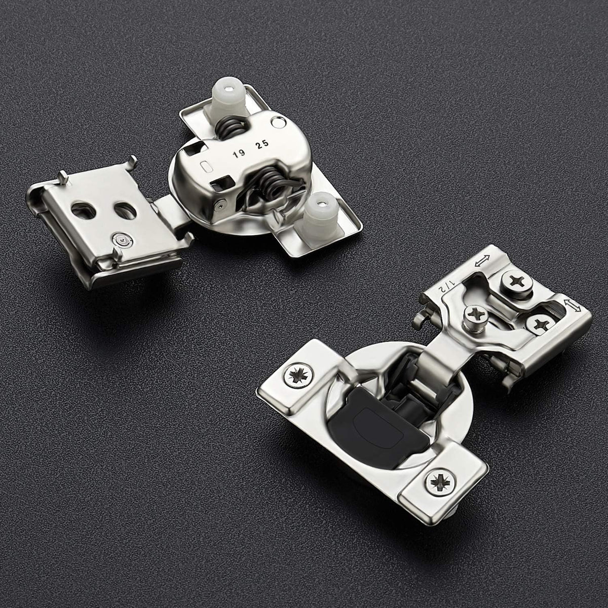 62 Pack 31 Pairs 1/2 inch Overlay Soft Close Satin Nickel Stainless Steel Concealed Hinges C519