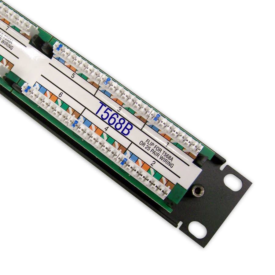 24 Port CAT 6 Black Plastic Steel Patch Panel H550