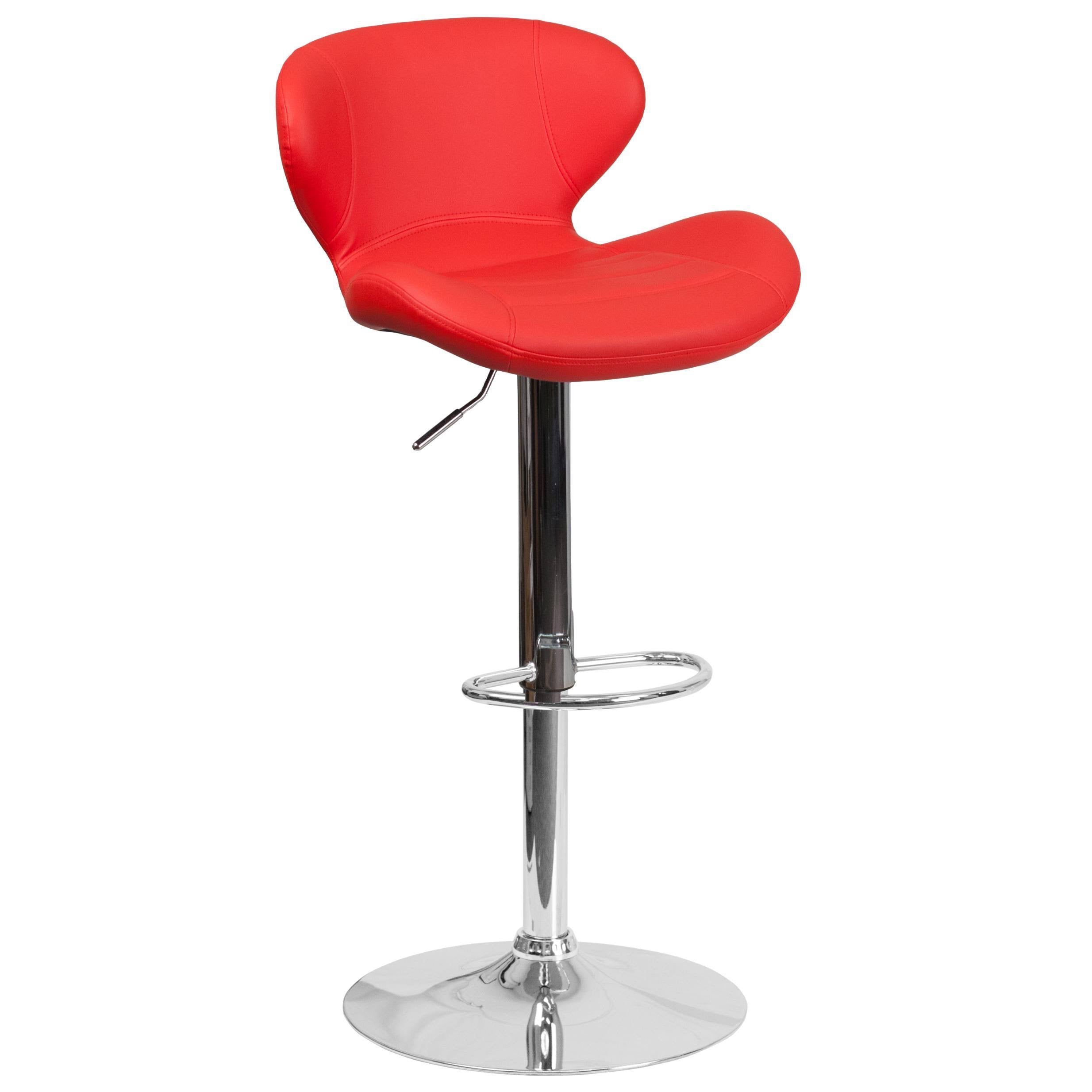 Charcoal Fabric Adjustable Height Barstool with Chrome Base G58076