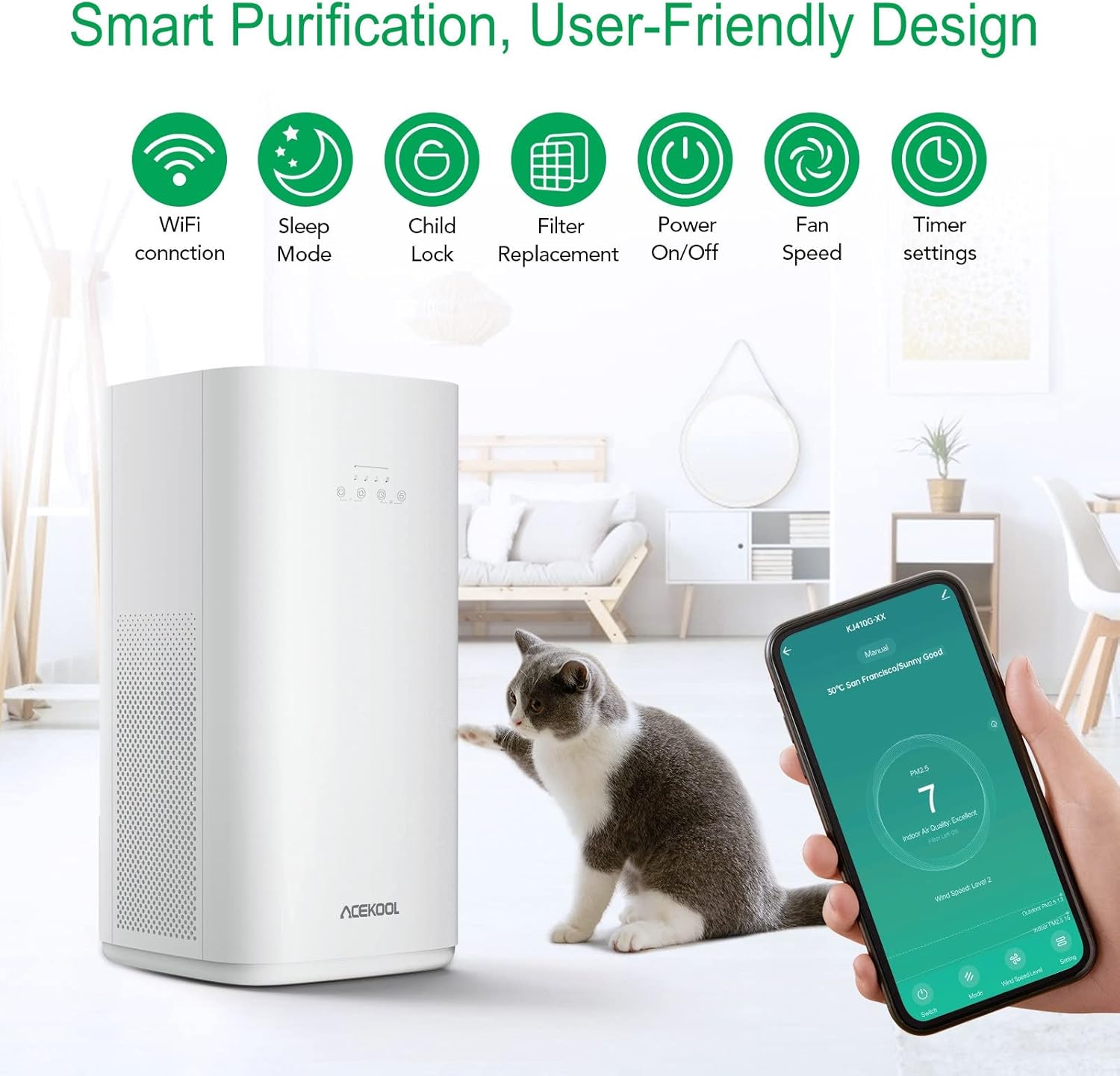 Smart Air Purifier with H13 HEPA Filter L641