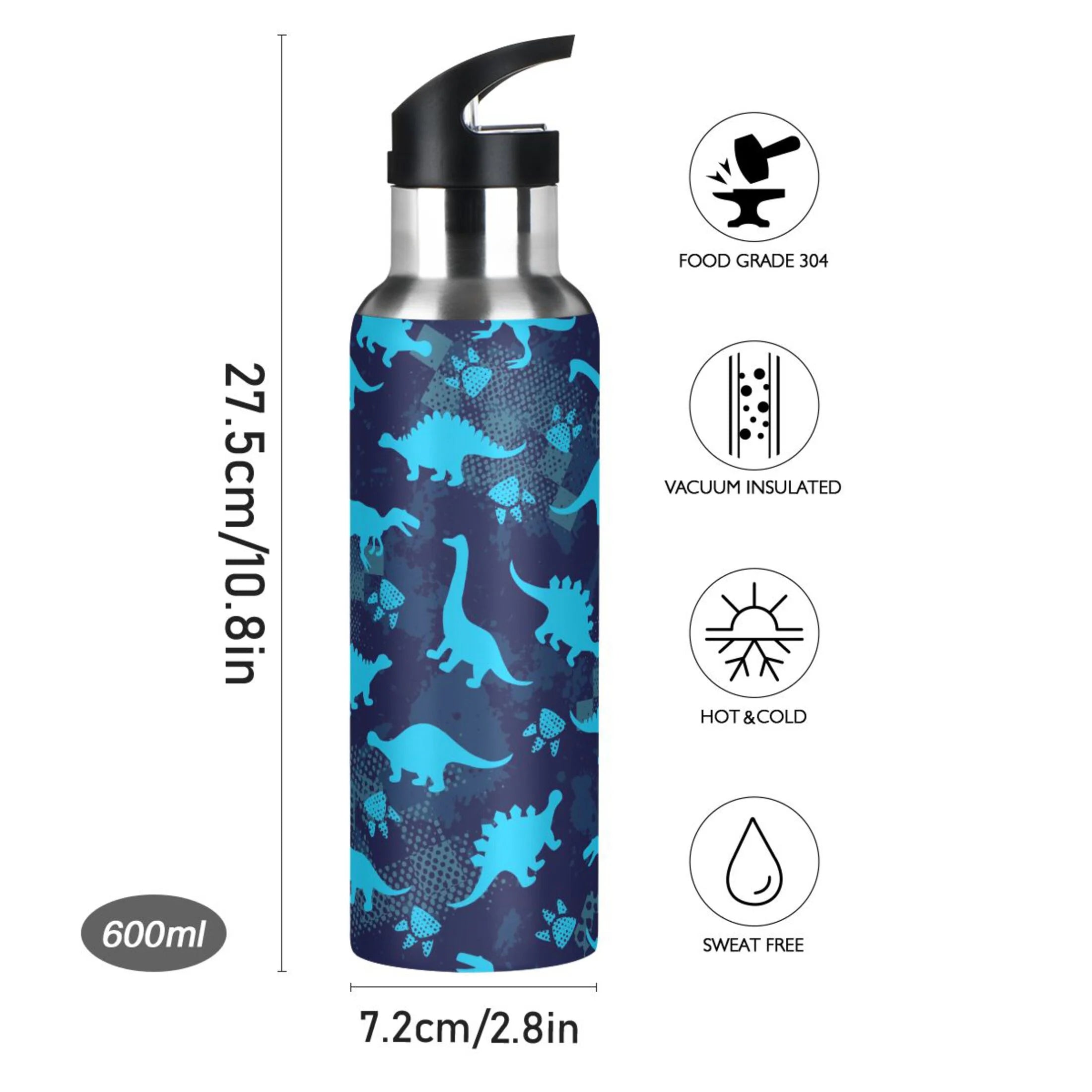 Stainless Steel Insulated Water Bottle with Straw Lid Z19958
