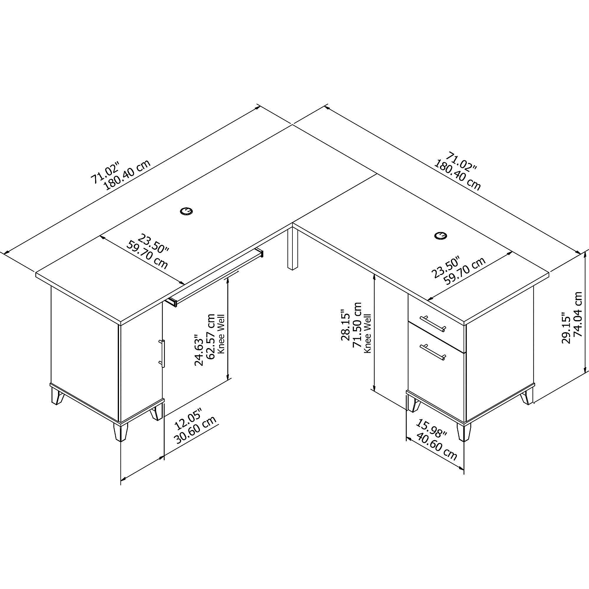 Mocha Cherry L-Shaped Desk O294355